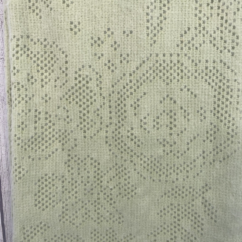 Elav Throw Blanket 51x67 Soft Seafoam Green Open Knit Portugal Delicate Floral - Picture 4 of 16